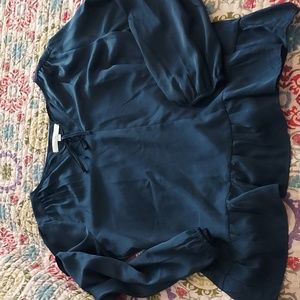 LOFT Silky Navy Blouse